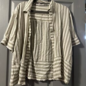 Striped Button-Up Shirt